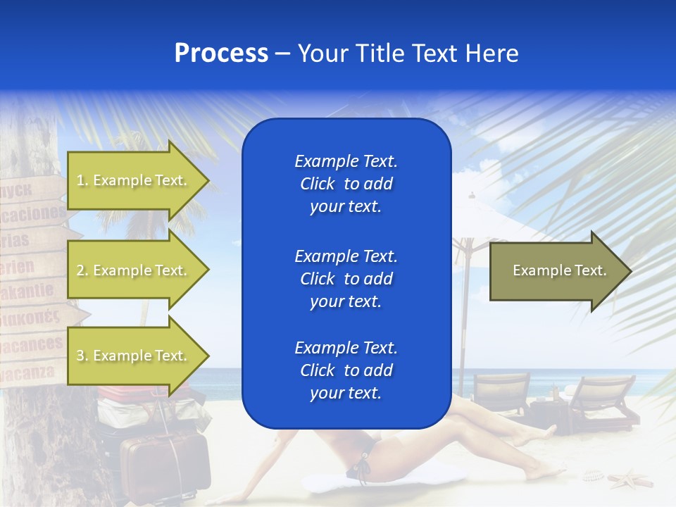Turquoise Girl Boat PowerPoint Template