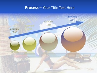 Turquoise Girl Boat PowerPoint Template