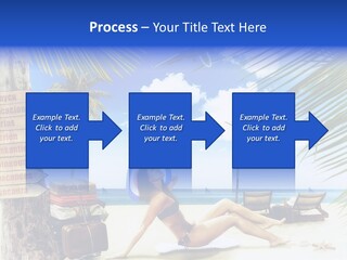 Turquoise Girl Boat PowerPoint Template
