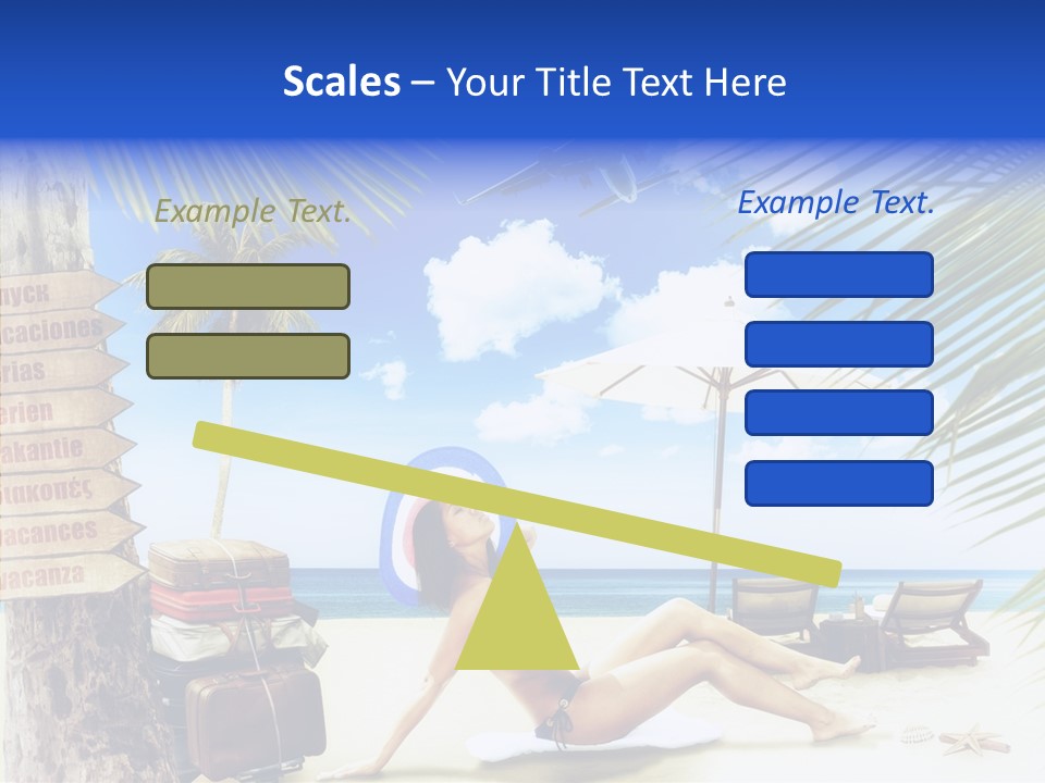 Turquoise Girl Boat PowerPoint Template