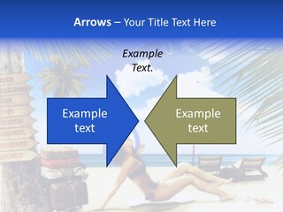 Turquoise Girl Boat PowerPoint Template