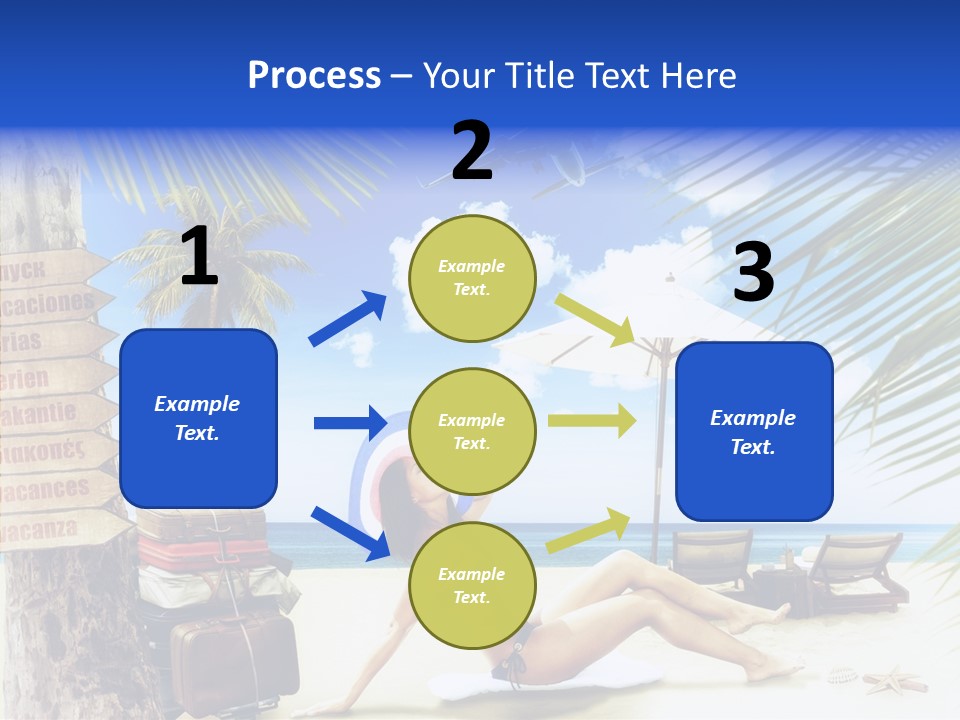 Turquoise Girl Boat PowerPoint Template