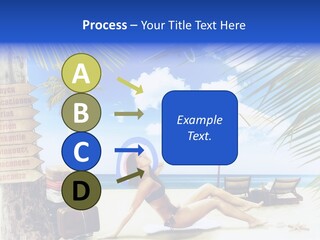 Turquoise Girl Boat PowerPoint Template
