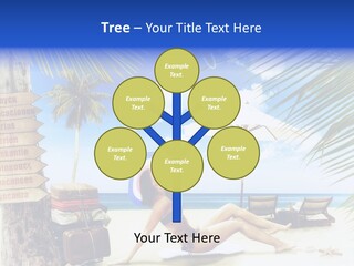 Turquoise Girl Boat PowerPoint Template