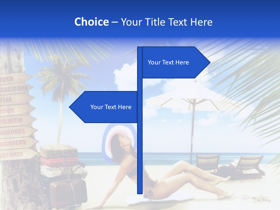 Turquoise Girl Boat PowerPoint Template