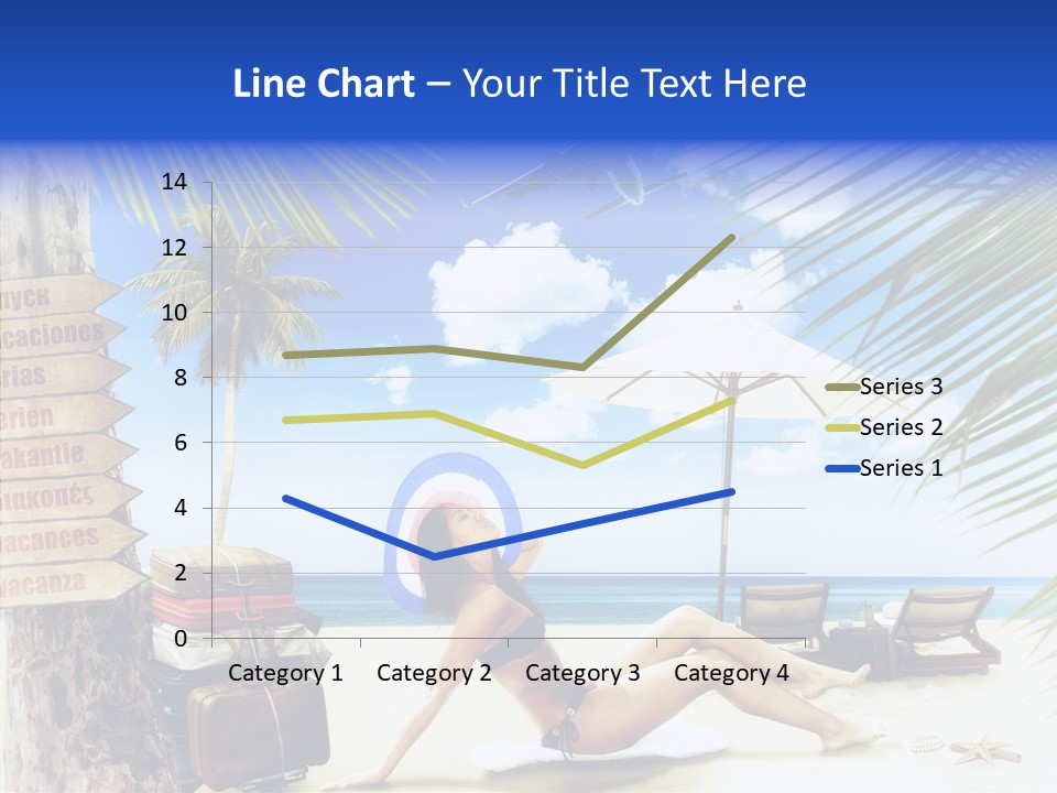 Turquoise Girl Boat PowerPoint Template