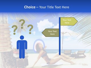 Turquoise Girl Boat PowerPoint Template