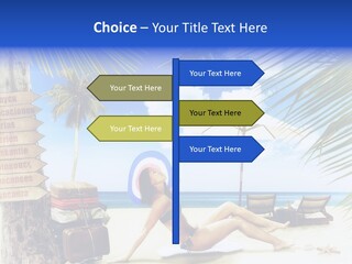 Turquoise Girl Boat PowerPoint Template