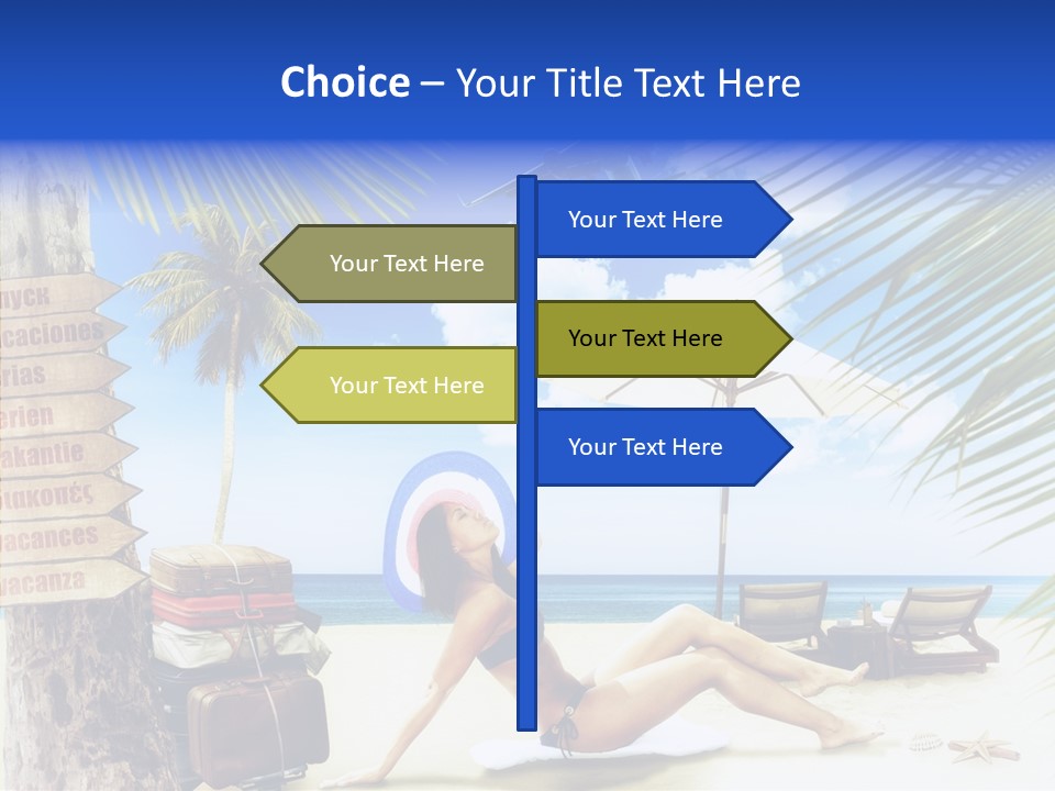 Turquoise Girl Boat PowerPoint Template