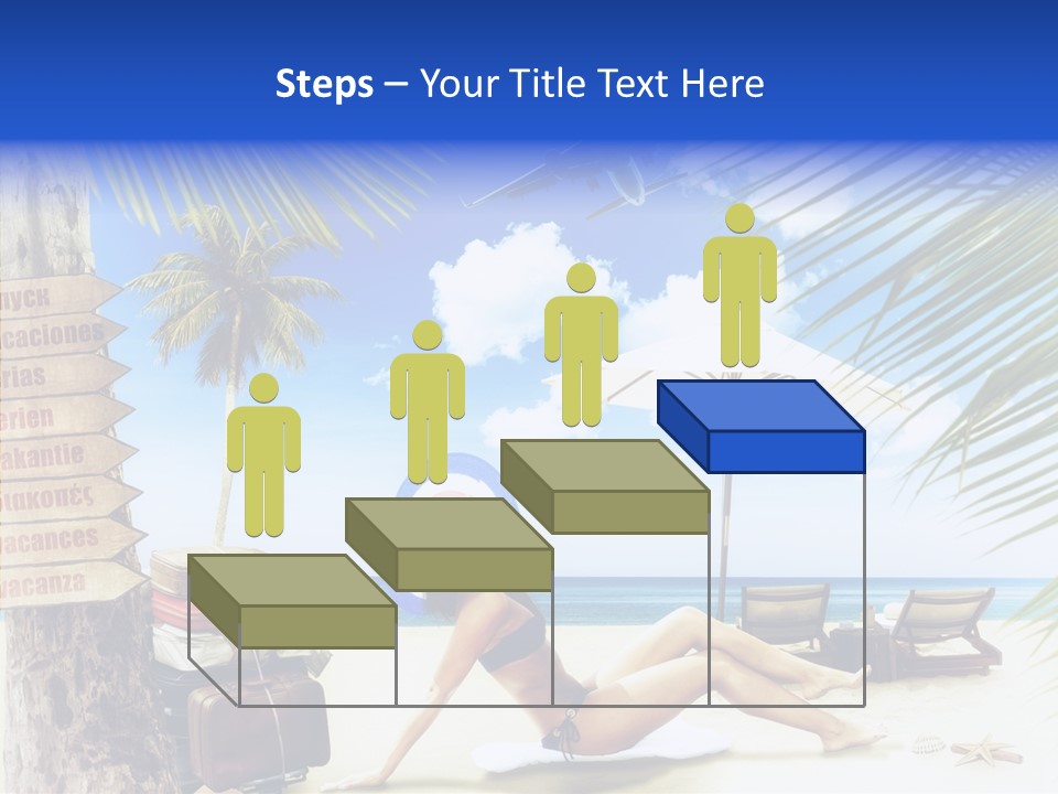 Turquoise Girl Boat PowerPoint Template