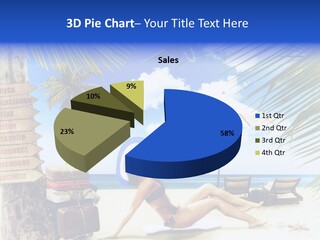 Turquoise Girl Boat PowerPoint Template