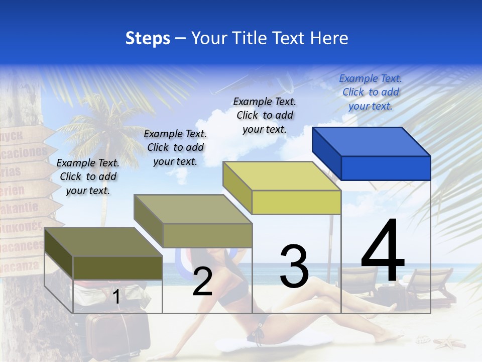 Turquoise Girl Boat PowerPoint Template