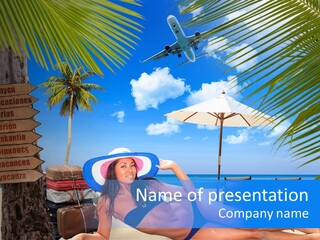 Coast Woman In Bikini Thailand PowerPoint Template