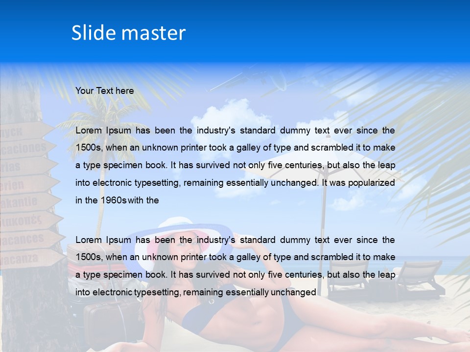 Coast Woman In Bikini Thailand PowerPoint Template