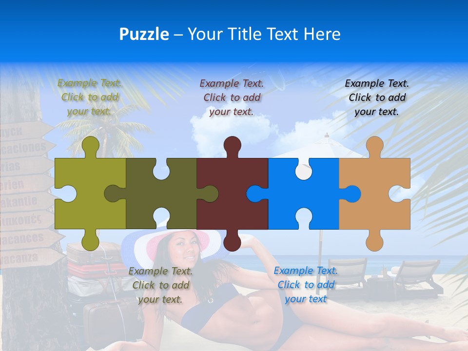 Coast Woman In Bikini Thailand PowerPoint Template