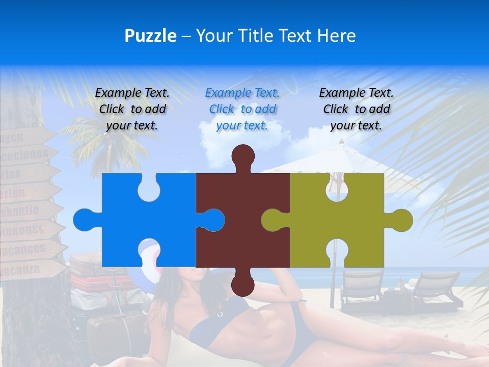 Coast Woman In Bikini Thailand PowerPoint Template