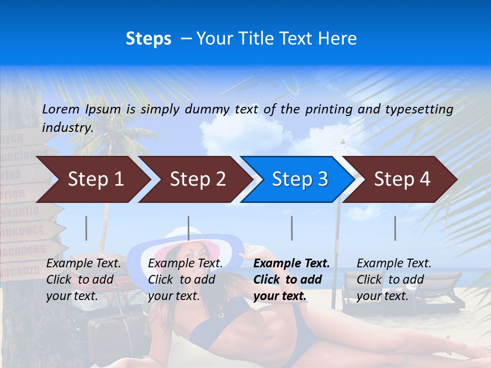 Coast Woman In Bikini Thailand PowerPoint Template