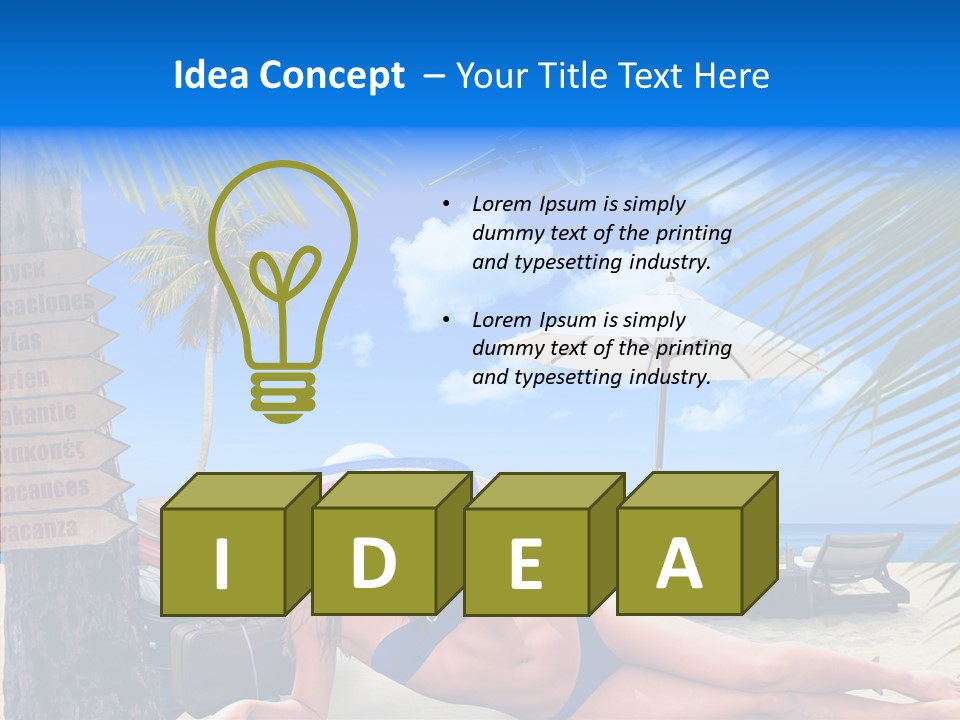 Coast Woman In Bikini Thailand PowerPoint Template