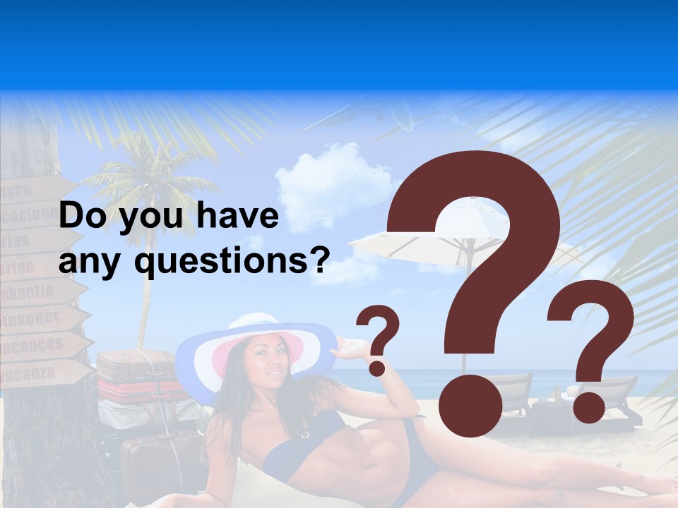 Coast Woman In Bikini Thailand PowerPoint Template