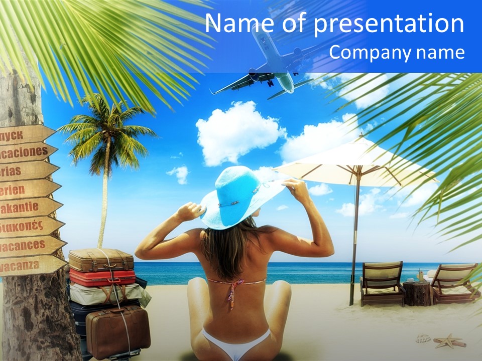 Female Sea Relax PowerPoint Template