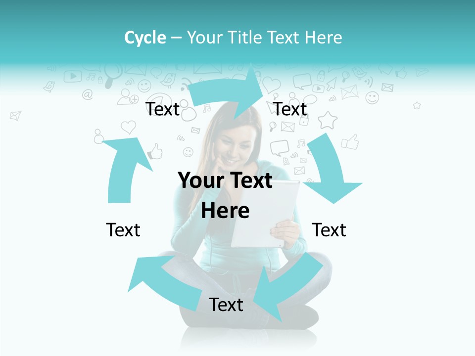 Digital Social Media Woman PowerPoint Template