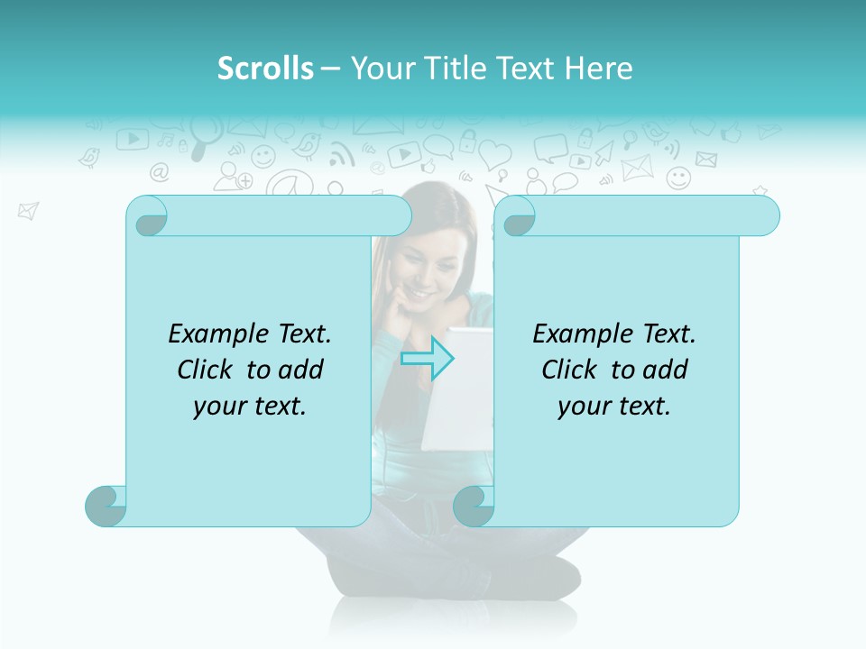Digital Social Media Woman PowerPoint Template