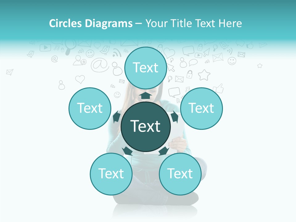 Digital Social Media Woman PowerPoint Template