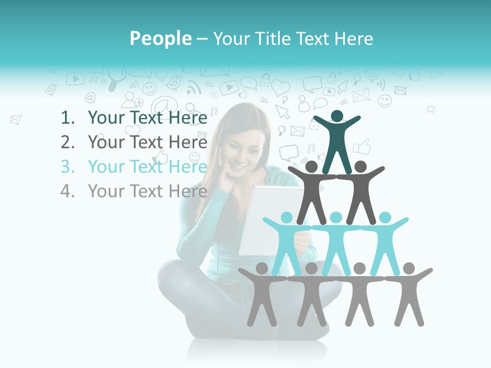 Digital Social Media Woman PowerPoint Template