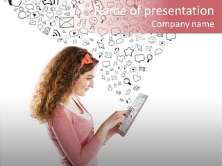 Connect Talk Woman PowerPoint Template