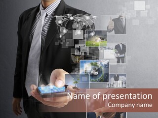 Social Button Electronics PowerPoint Template