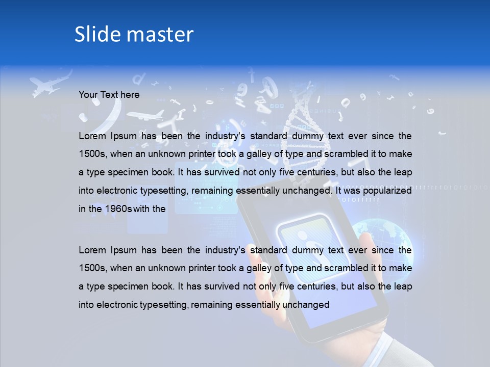 Hand Holding Monitor PowerPoint Template