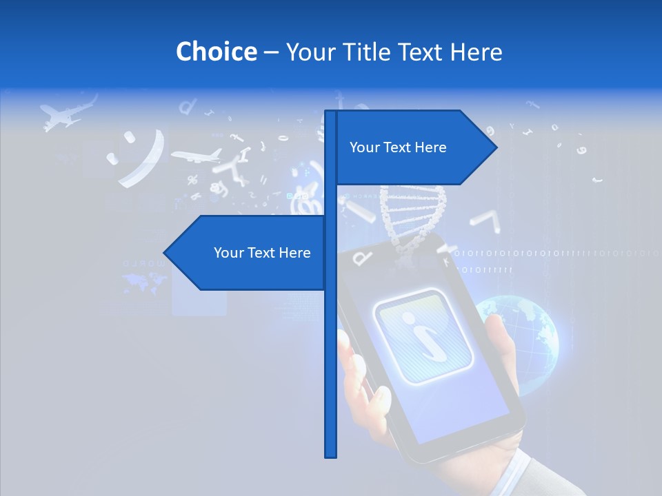 Hand Holding Monitor PowerPoint Template