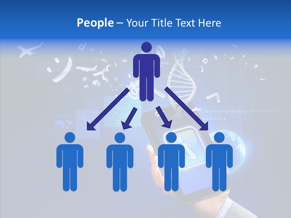 Hand Holding Monitor PowerPoint Template