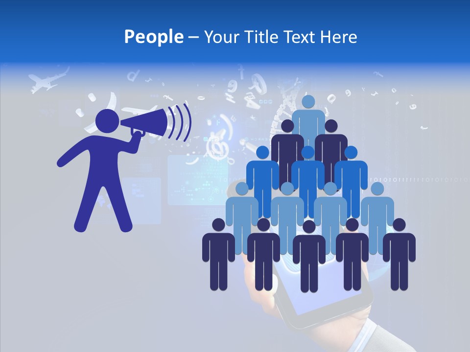 Hand Holding Monitor PowerPoint Template