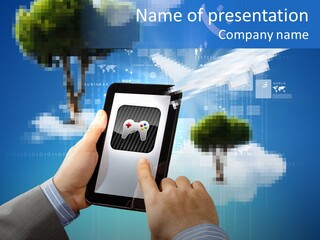 Male Modern Blue PowerPoint Template