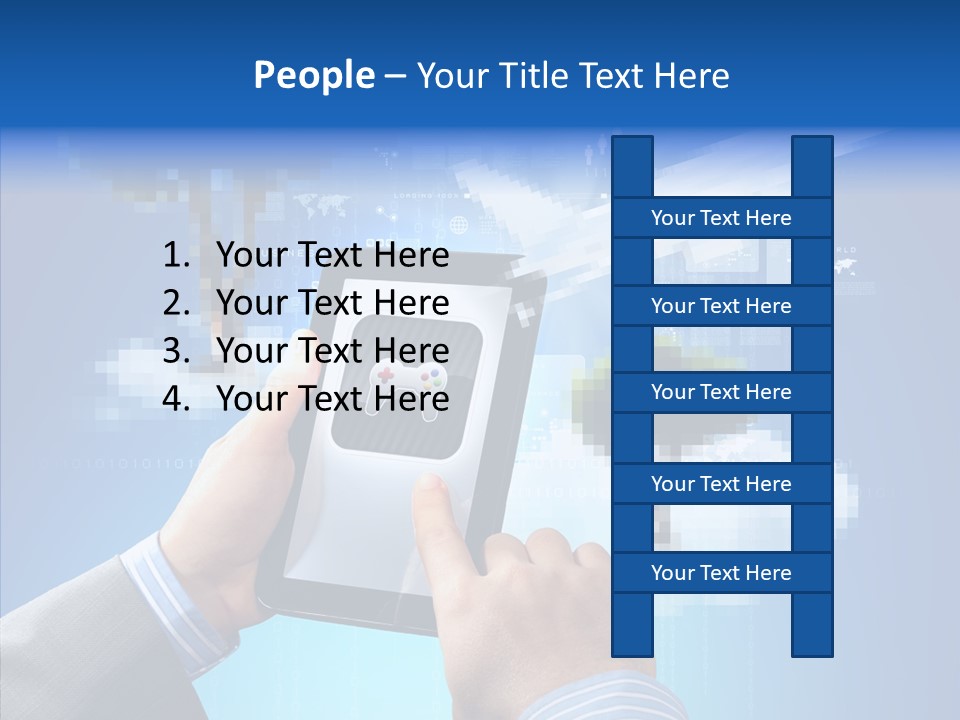 Male Modern Blue PowerPoint Template