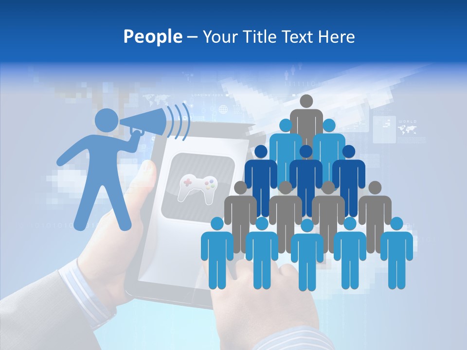 Male Modern Blue PowerPoint Template