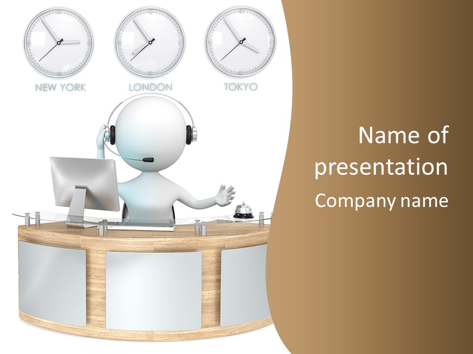 Entrance People Hotel Bell PowerPoint Template