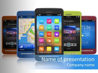 Telephone Screen Cellphone PowerPoint Template