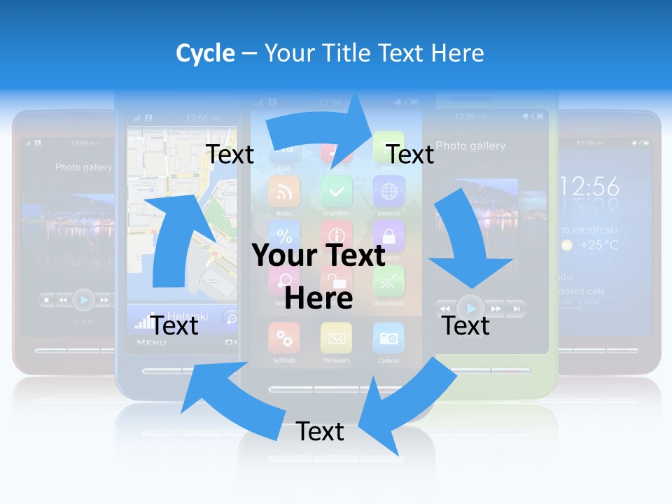 Telephone Screen Cellphone PowerPoint Template