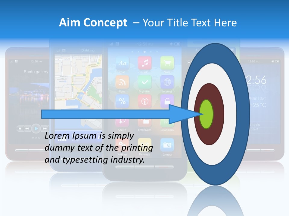 Telephone Screen Cellphone PowerPoint Template