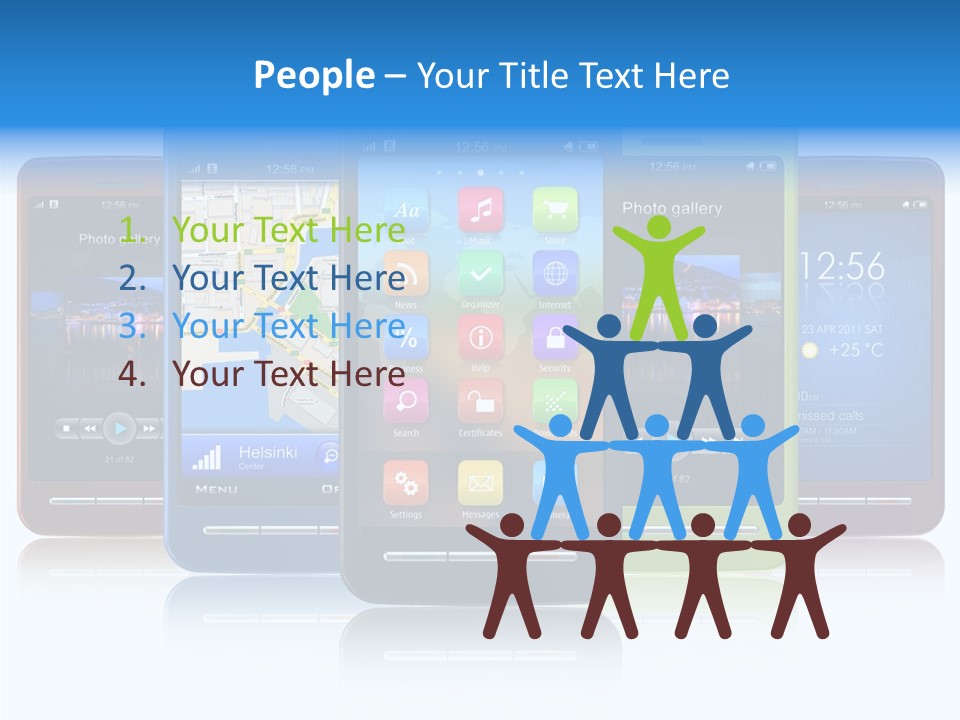 Telephone Screen Cellphone PowerPoint Template