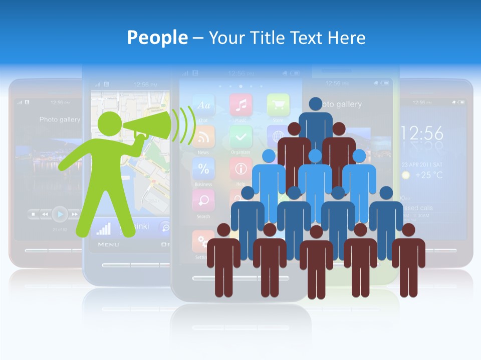 Telephone Screen Cellphone PowerPoint Template