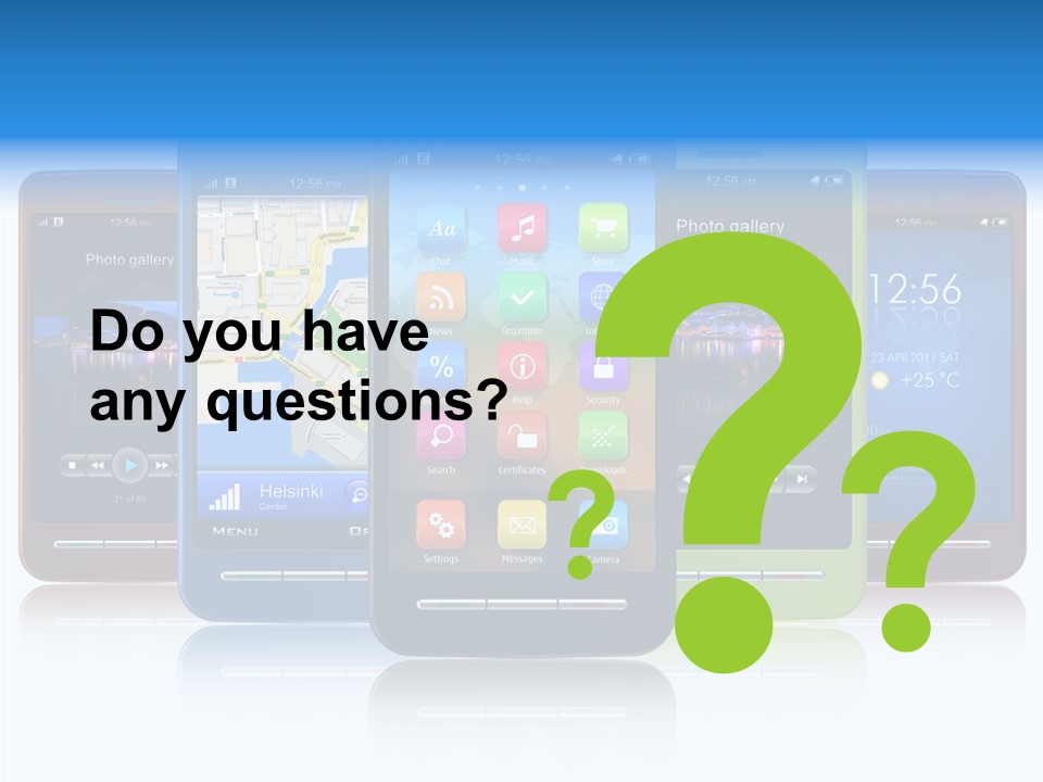 Telephone Screen Cellphone PowerPoint Template