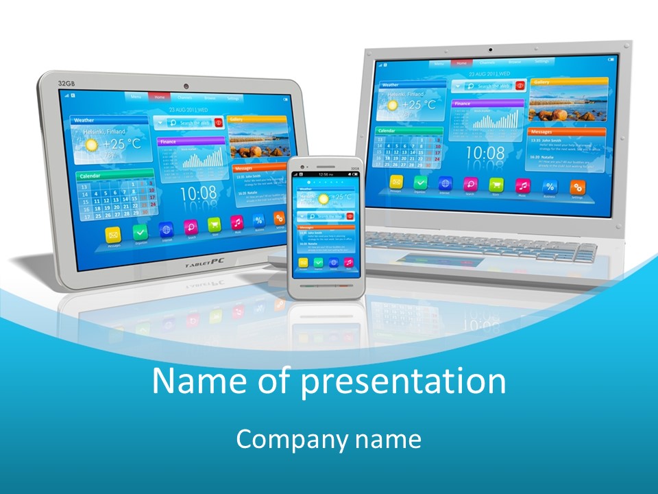 Devices Notebook Applications PowerPoint Template