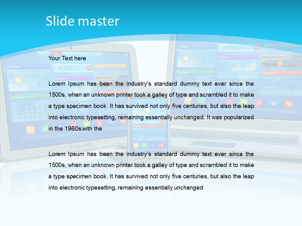 Devices Notebook Applications PowerPoint Template