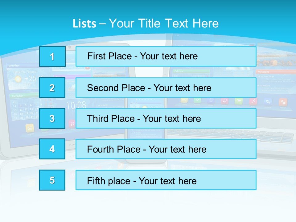 Devices Notebook Applications PowerPoint Template