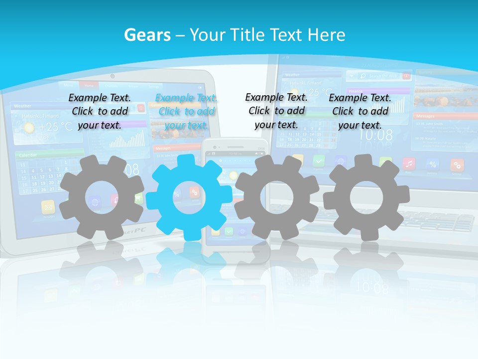 Devices Notebook Applications PowerPoint Template