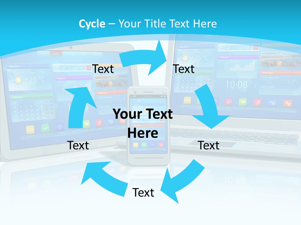 Devices Notebook Applications PowerPoint Template