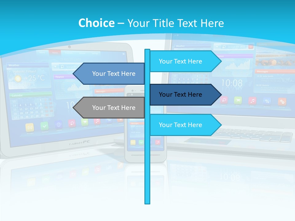 Devices Notebook Applications PowerPoint Template
